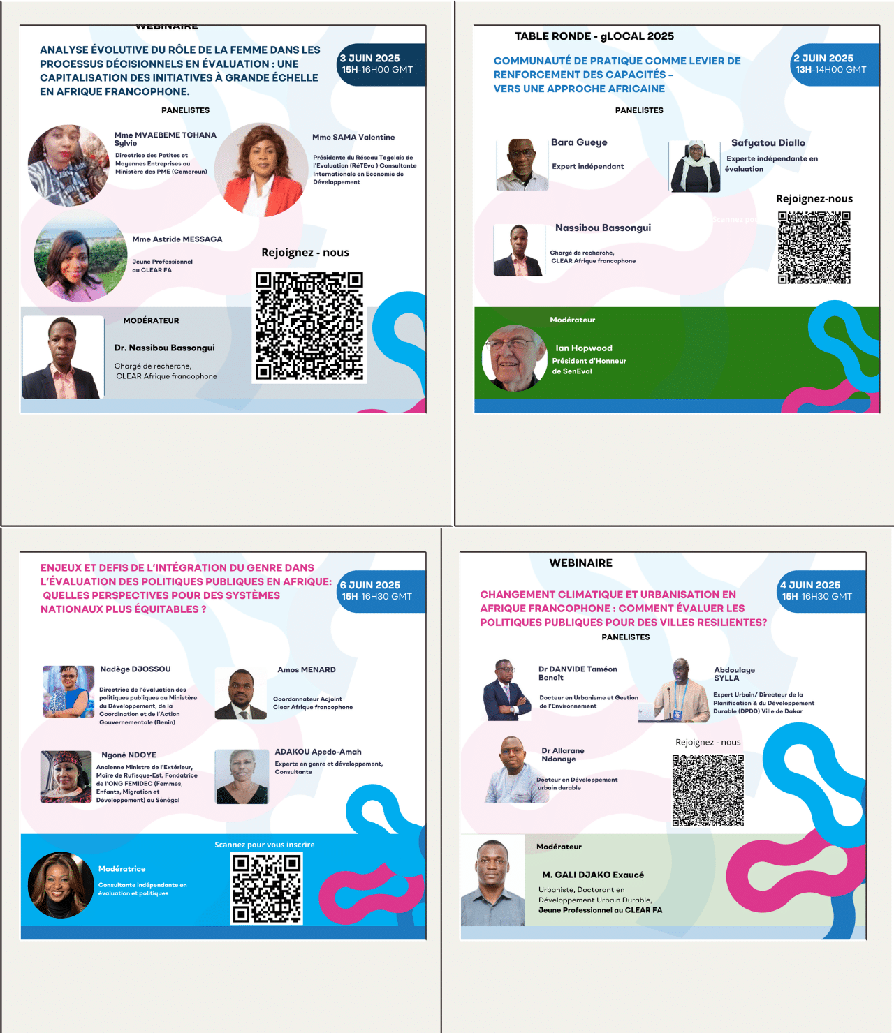 Semaine mondiale de l’évaluation #gLOCAL 2025        CLEAR FA organise une série de 4 webinaires majeurs