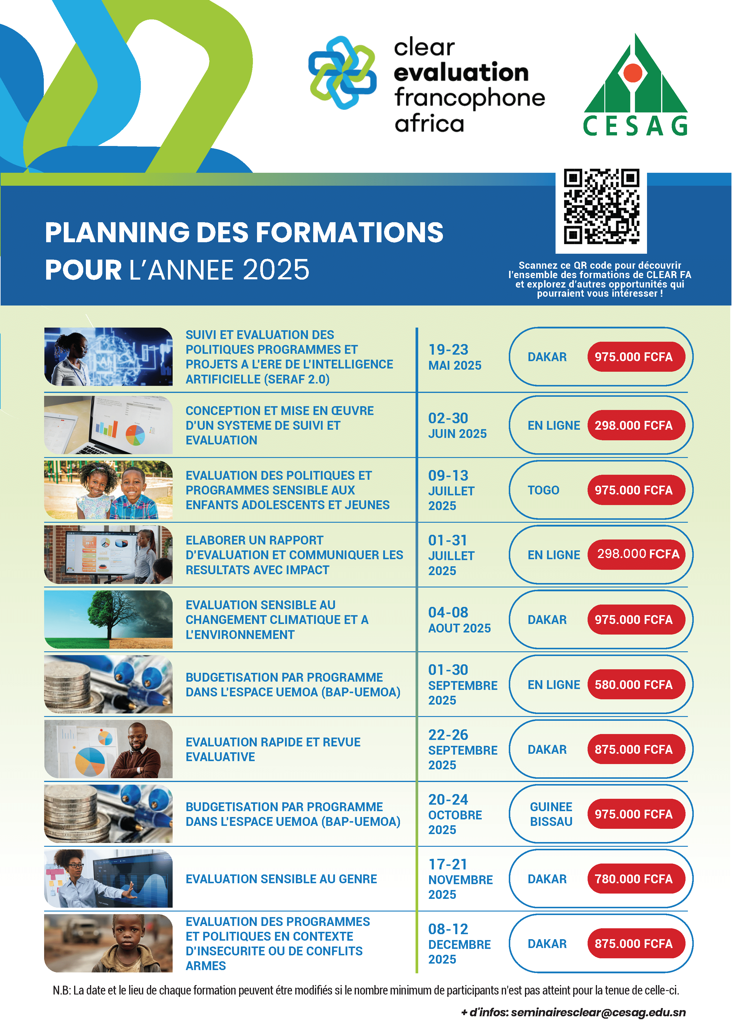 Formations 2025 avec CLEAR FA: Inscrivez-vous dès maintenant!