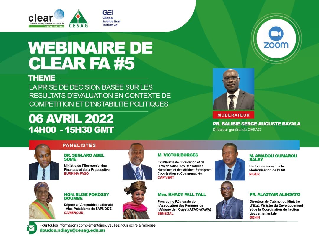 WEBINAIRES DE CLEAR #5: La prise de décision basée sur les résultats d’évaluation en contexte de compétition et d’instabilité politiques